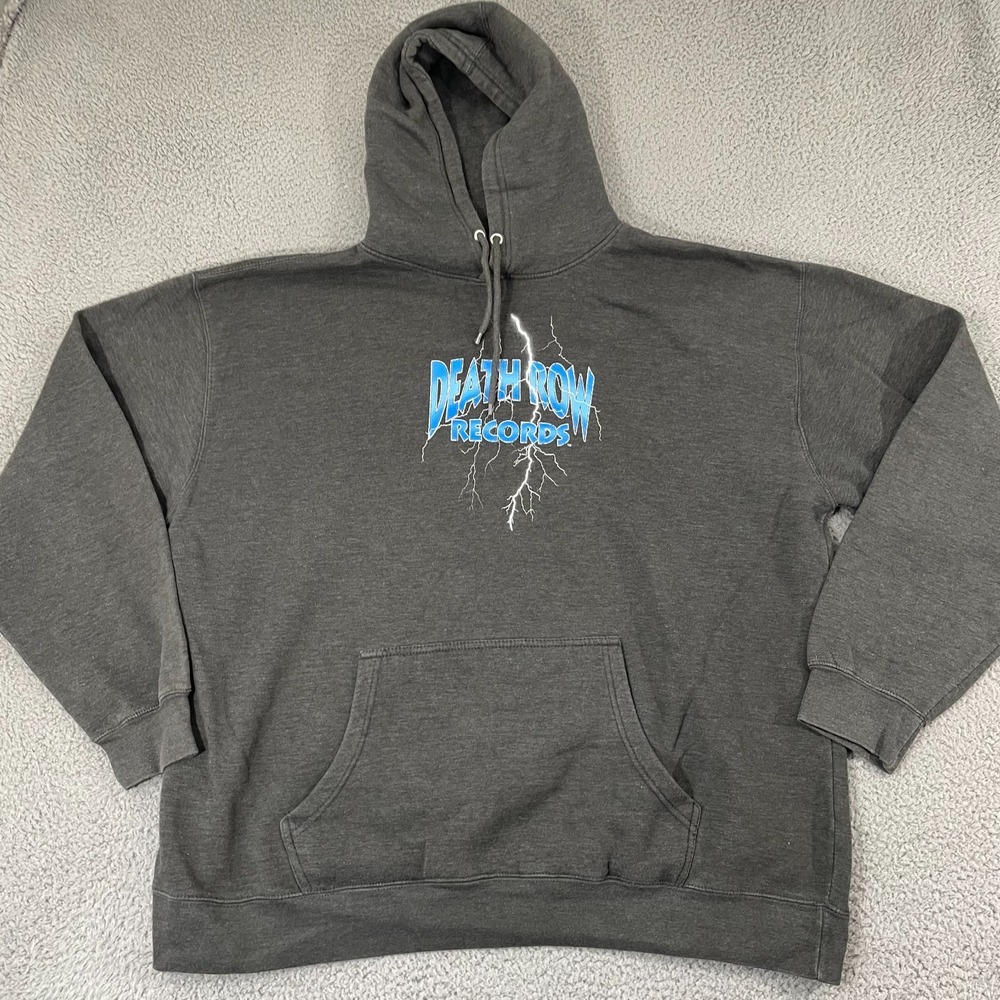 Death Row Records Electric Chair Executioner Hoodie Men 3XL Gray Pullover